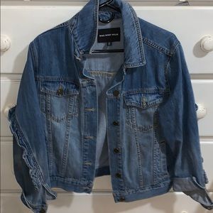 Jean jacket with ruffle details